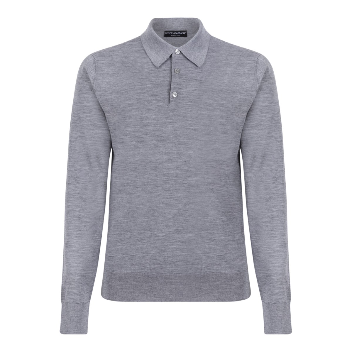 Dolce & Gabbana Grey Long-Sleeve Polo Shirt.