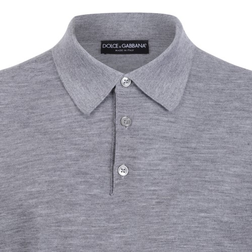 Dolce & Gabbana Grey Long-Sleeve Polo Shirt.