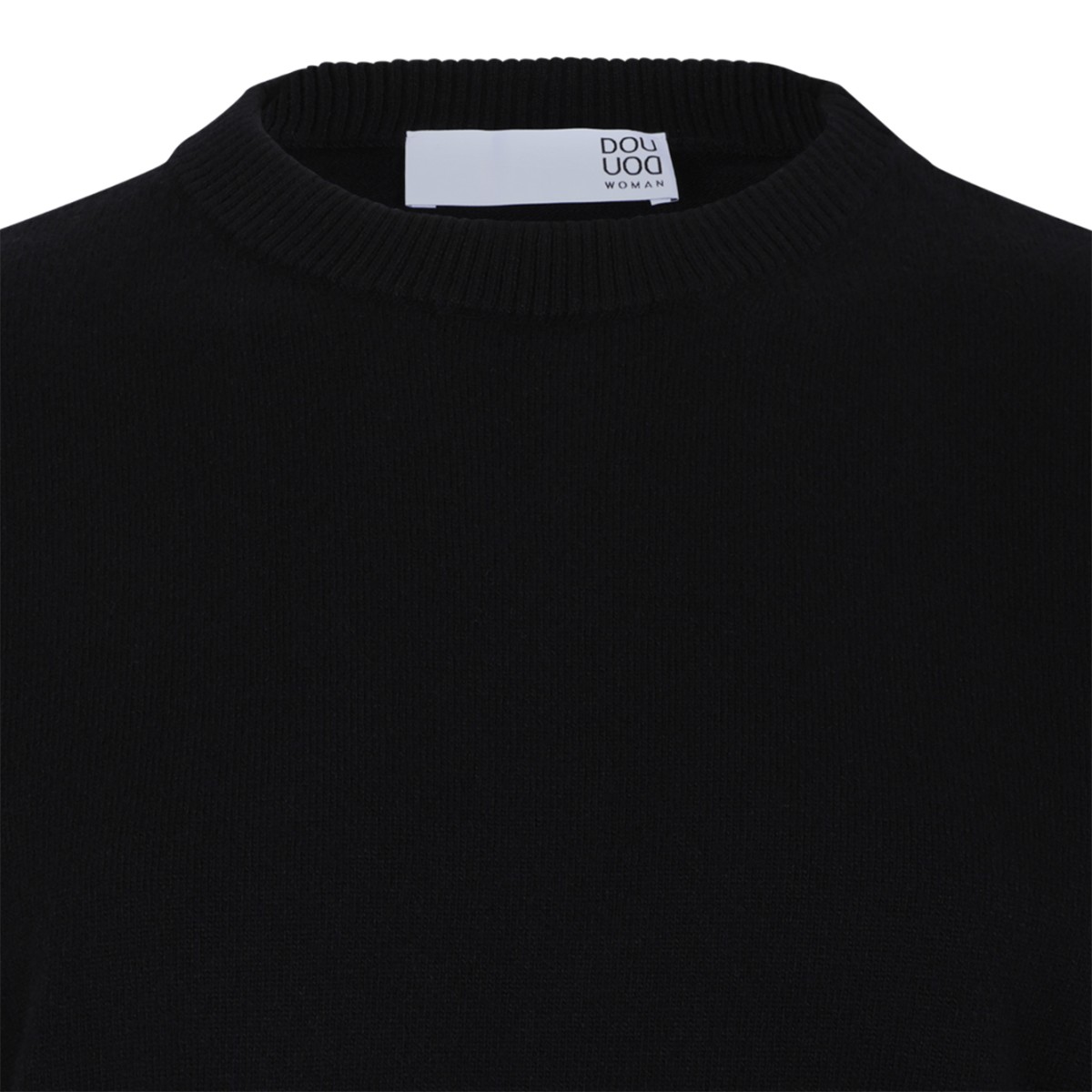 Douuod Black Argyle Sleeve Sweater.