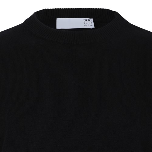 Douuod Black Argyle Sleeve Sweater.