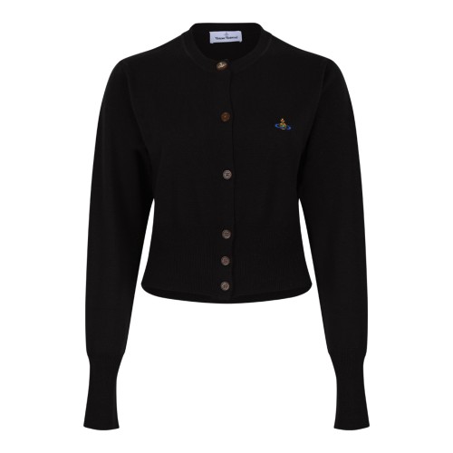 Vivienne Westwood Black Orb Logo Cardigan.