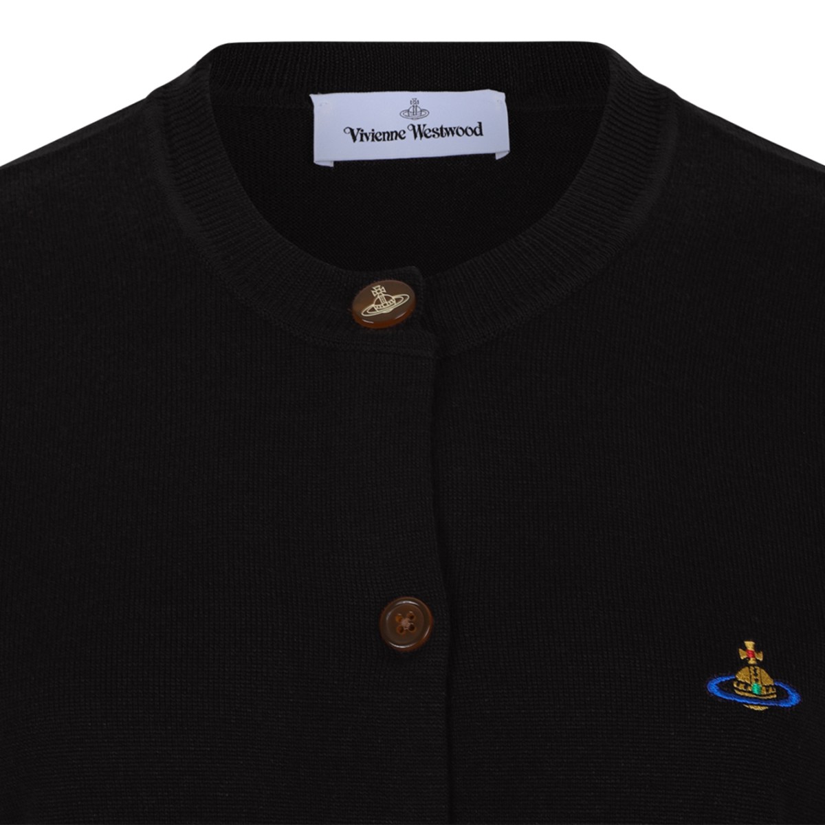 Vivienne Westwood Black Orb Logo Cardigan.