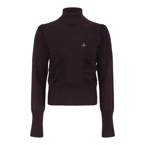 Vivienne Westwood Burgundy Turtleneck Sweater.