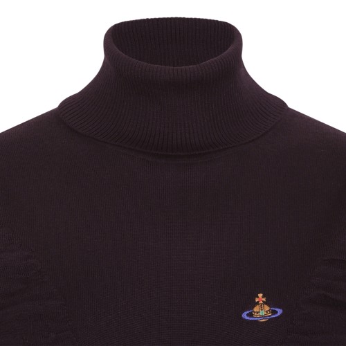 Vivienne Westwood Burgundy Turtleneck Sweater.