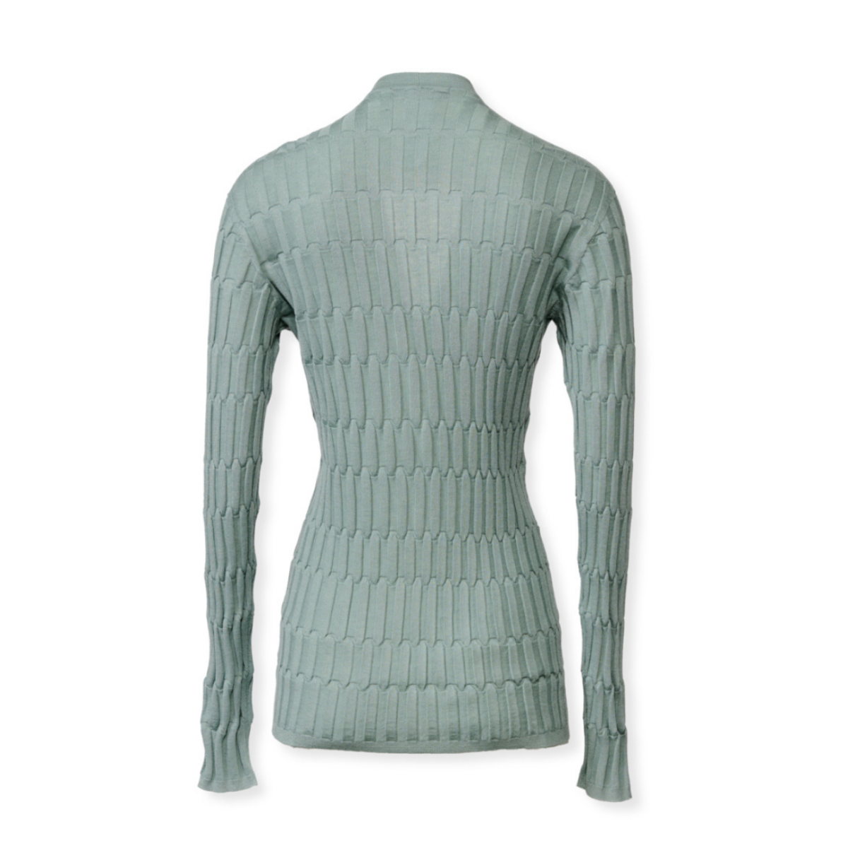 Fabiana Filippi Mint Green Ribbed Wool Cardigan.