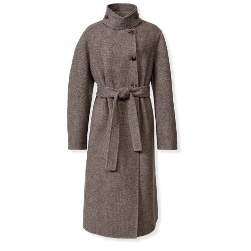 Fabiana Filippi Brown Belted Wool Coat.
