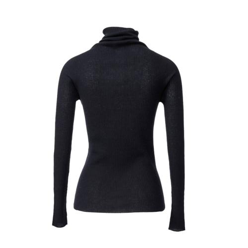Fabiana Filippi Black Ribbed Wool Turtleneck Sweater. 2