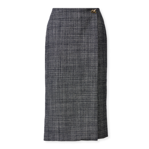 Fabiana Filippi Grey Check Midi Skirt.
