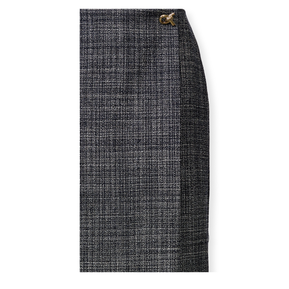 Fabiana Filippi Grey Check Midi Skirt.
