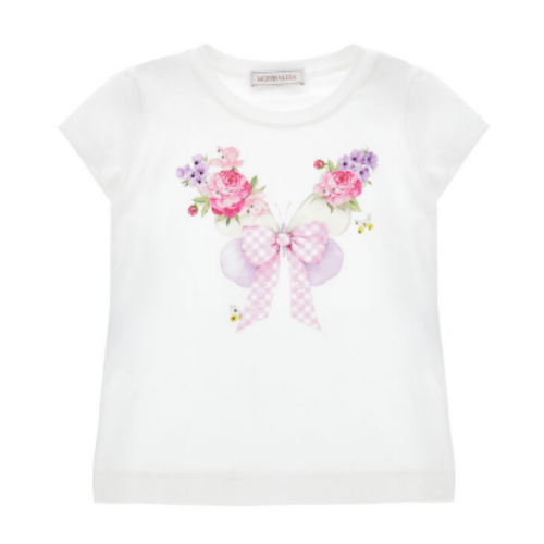 White Floral Bow T-Shirt.