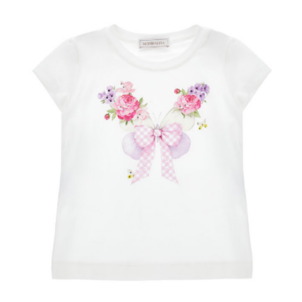 White Floral Bow T-Shirt.