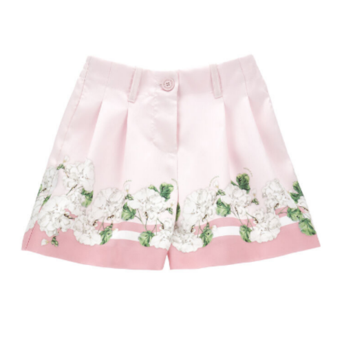 Pink Floral Tailored Shorts.
