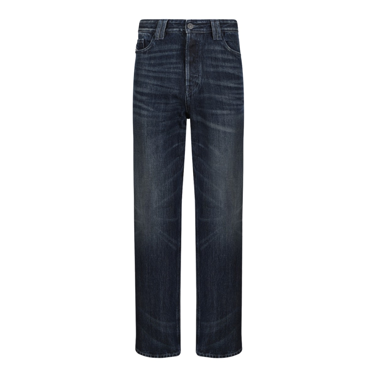 Dark Blue Straight-Leg Jeans