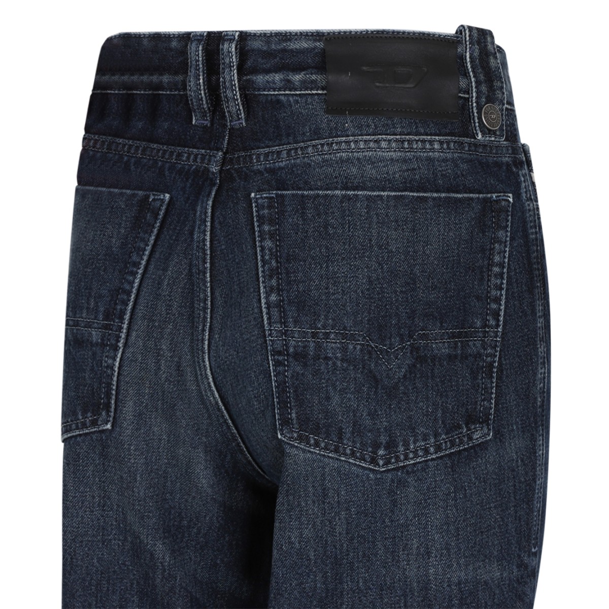 Dark Blue Straight-Leg Jeans