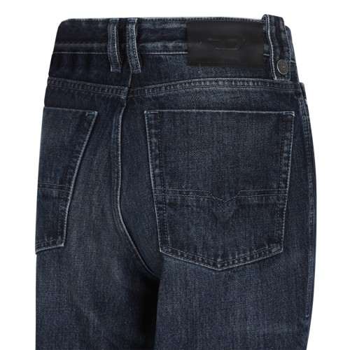 Dark Blue Straight-Leg Jeans