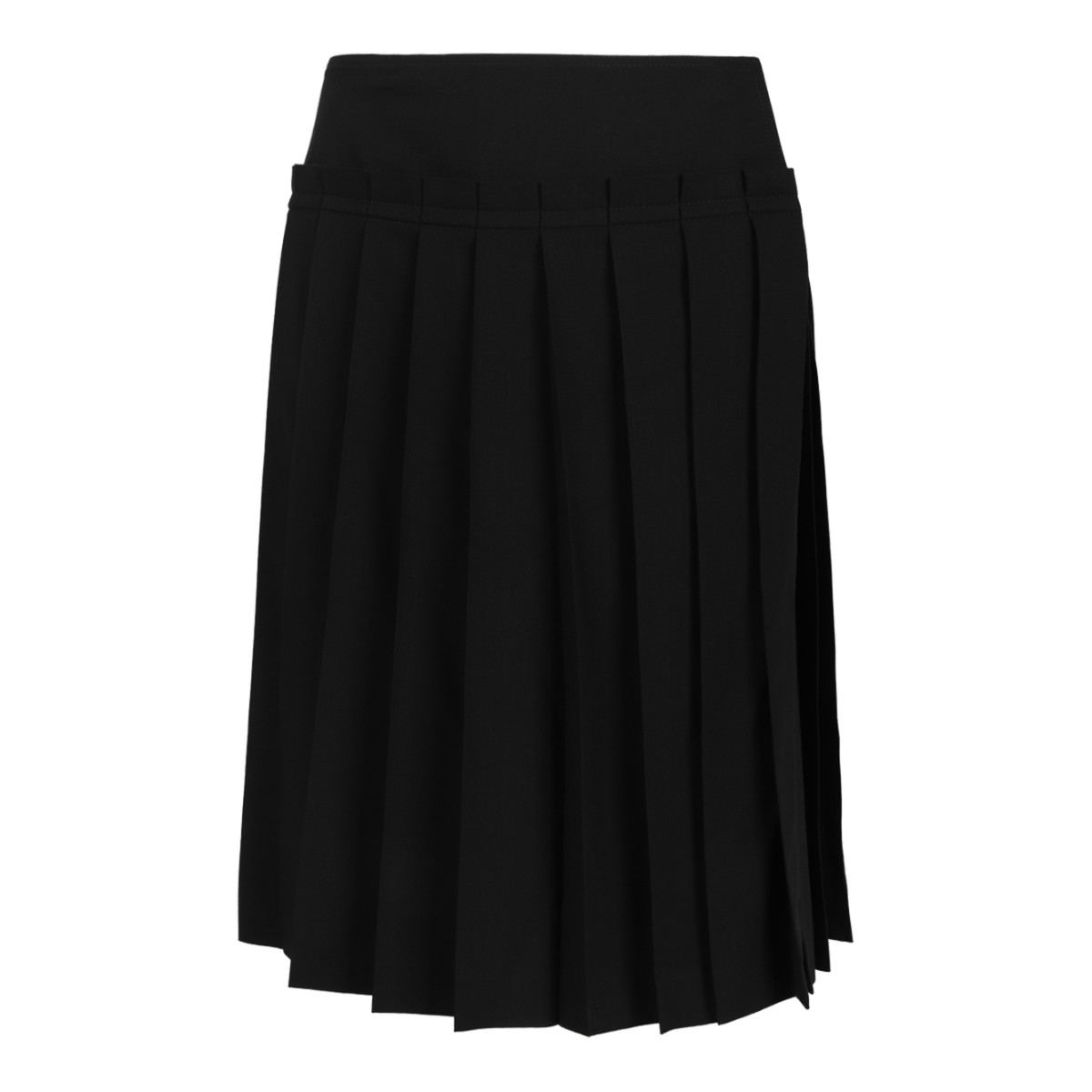 Black Pleated Midi Skirt.