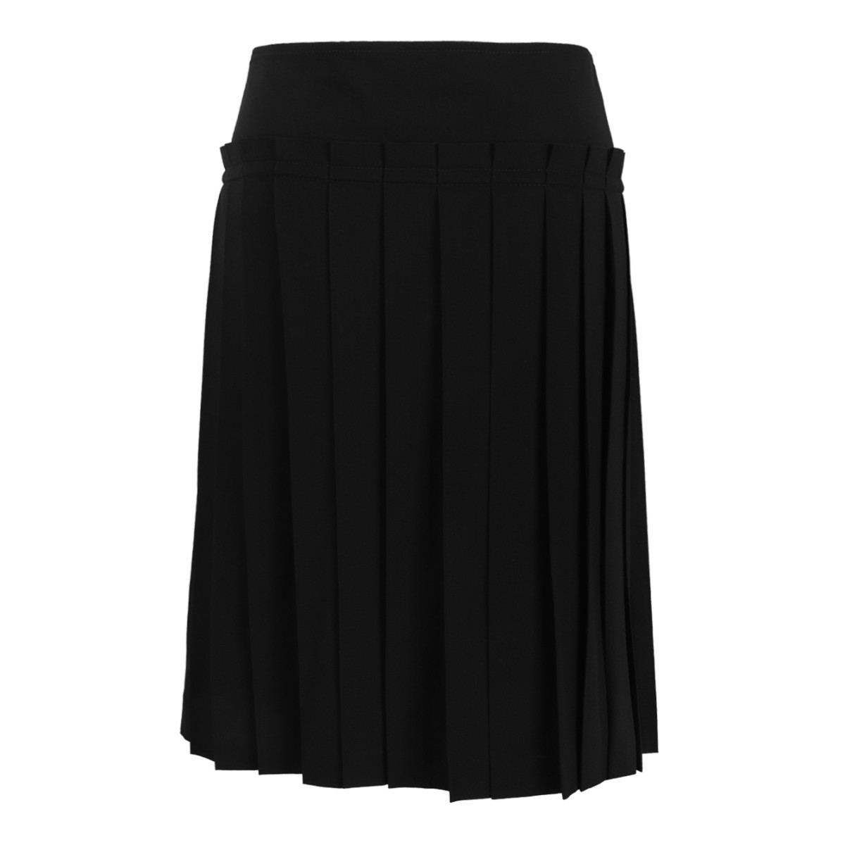 Black Pleated Midi Skirt.