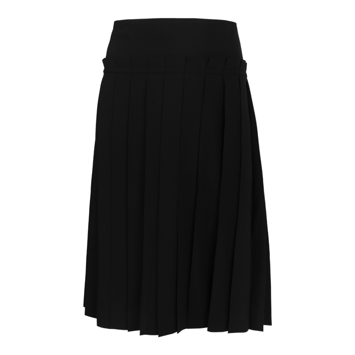 Black Pleated Midi Skirt.