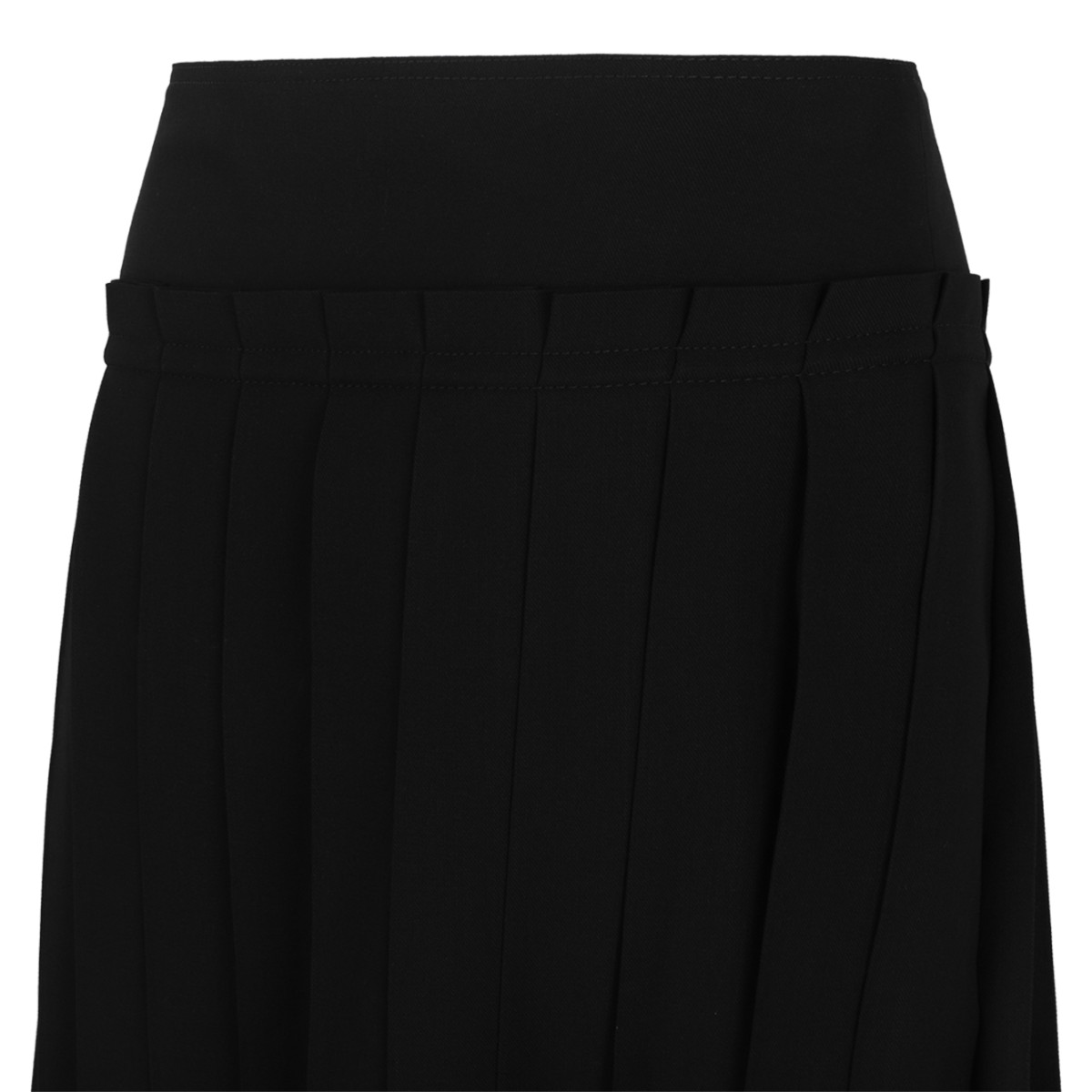 Black Pleated Midi Skirt.