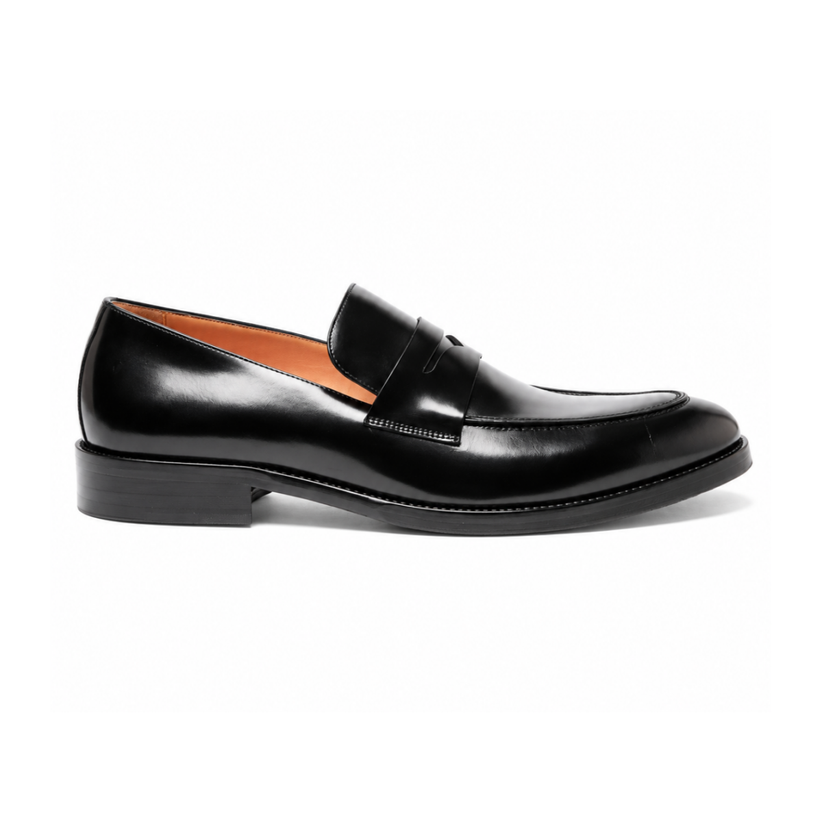 Black Leather Penny Loafers
