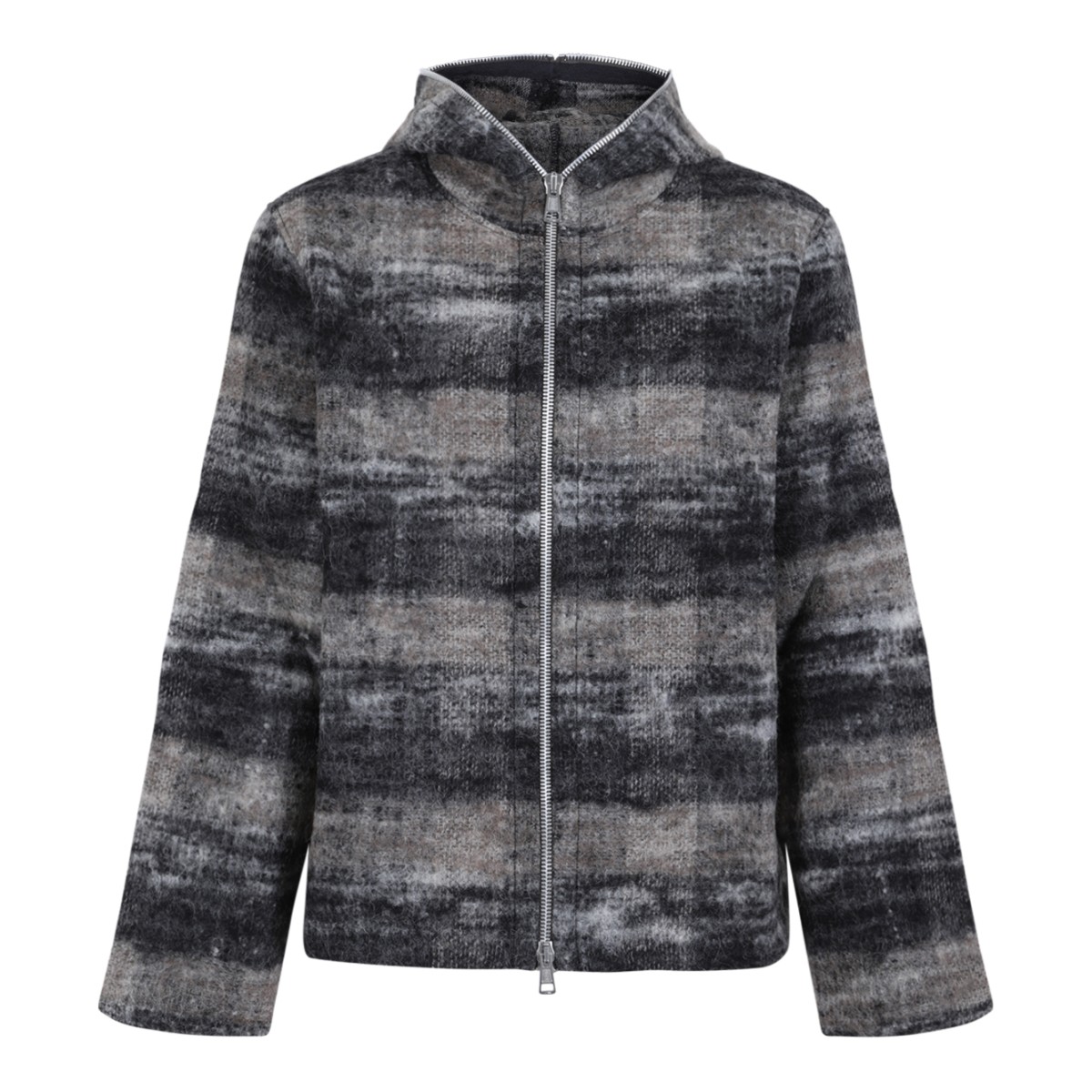 Our Legacy Grey Check Zip-Up Jacket.
