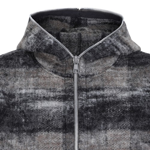 Our Legacy Grey Check Zip-Up Jacket.