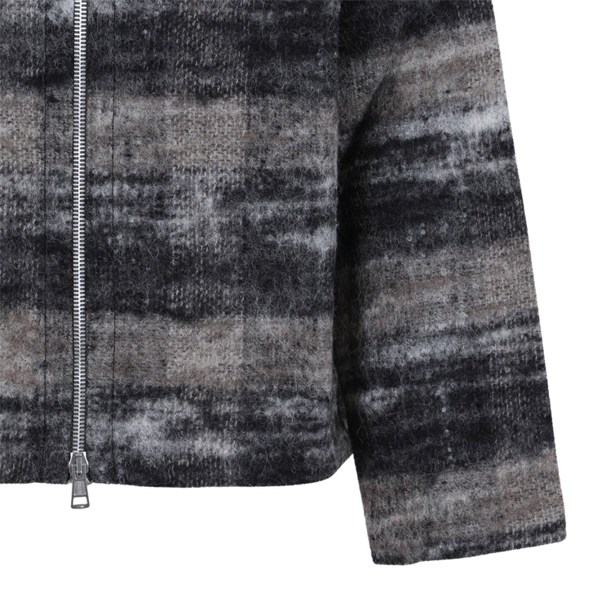 Our Legacy Grey Check Zip-Up Jacket.
