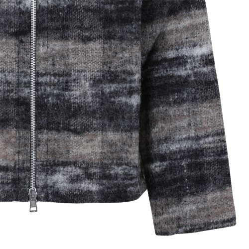 Our Legacy Grey Check Zip-Up Jacket.