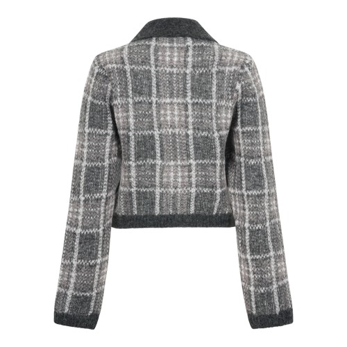 Our Legacy Grey Check Knit Cardigan. 2