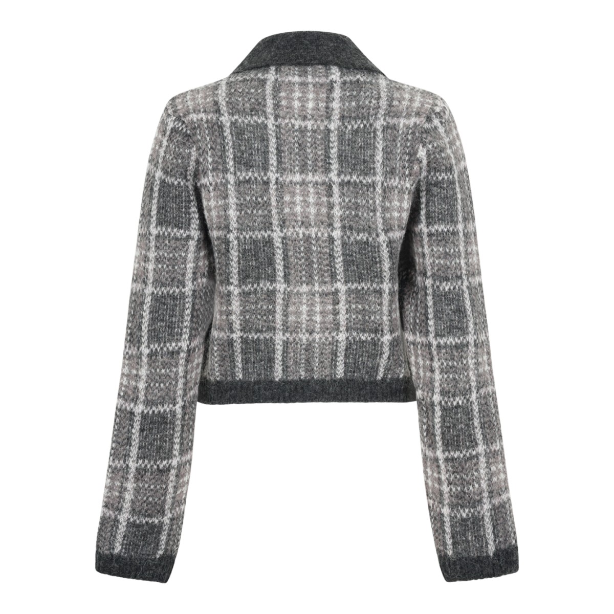 Our Legacy Grey Check Knit Cardigan.