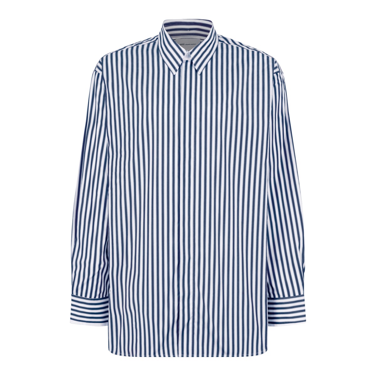 AMI Paris Blue and White Striped Shirt.