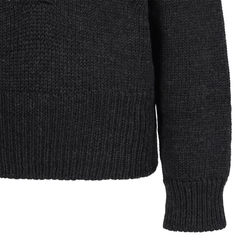Our Legacy Dark Grey V-Neck Henley Sweater.
