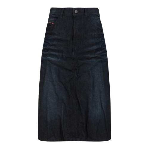 Black Denim Midi Skirt