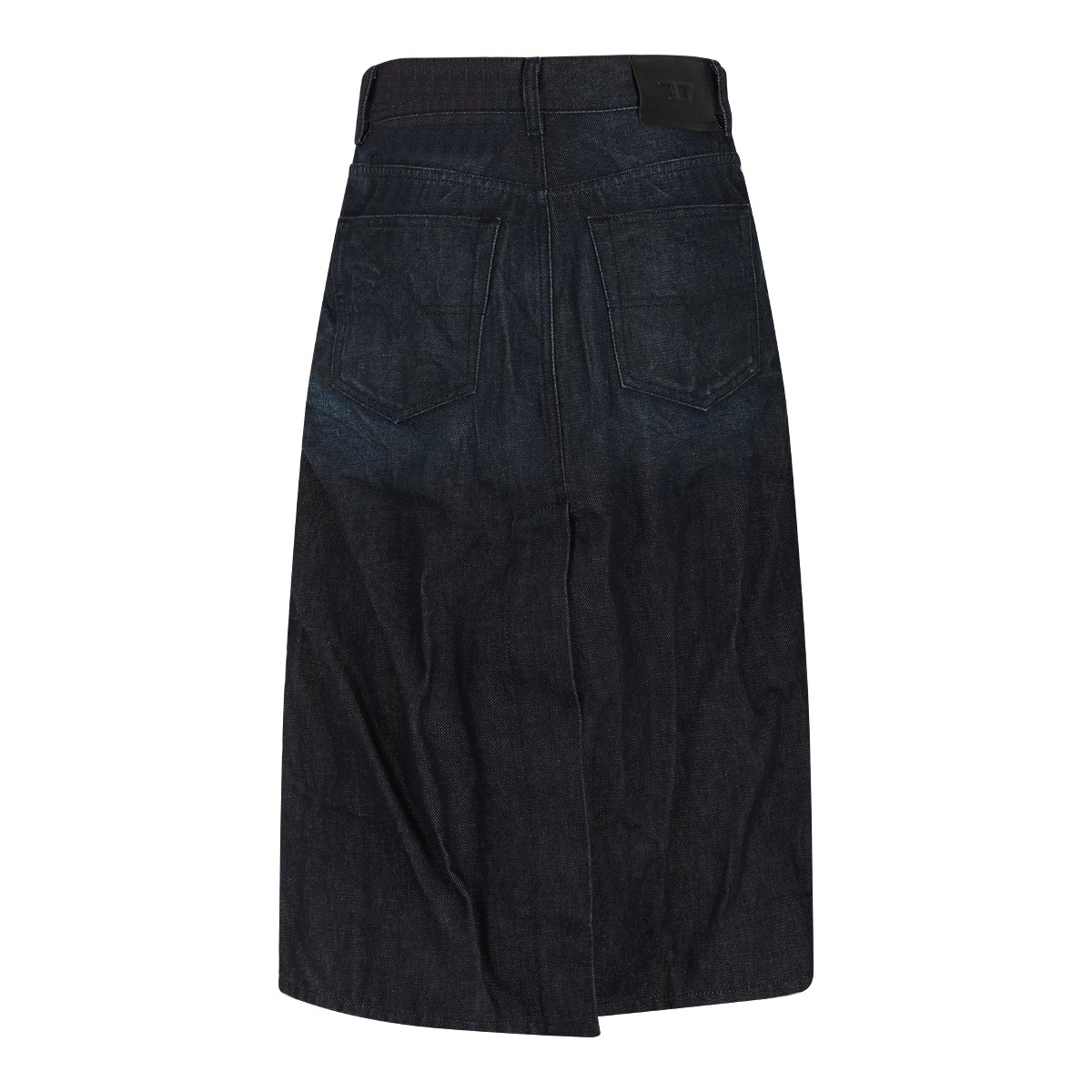 Black Denim Midi Skirt