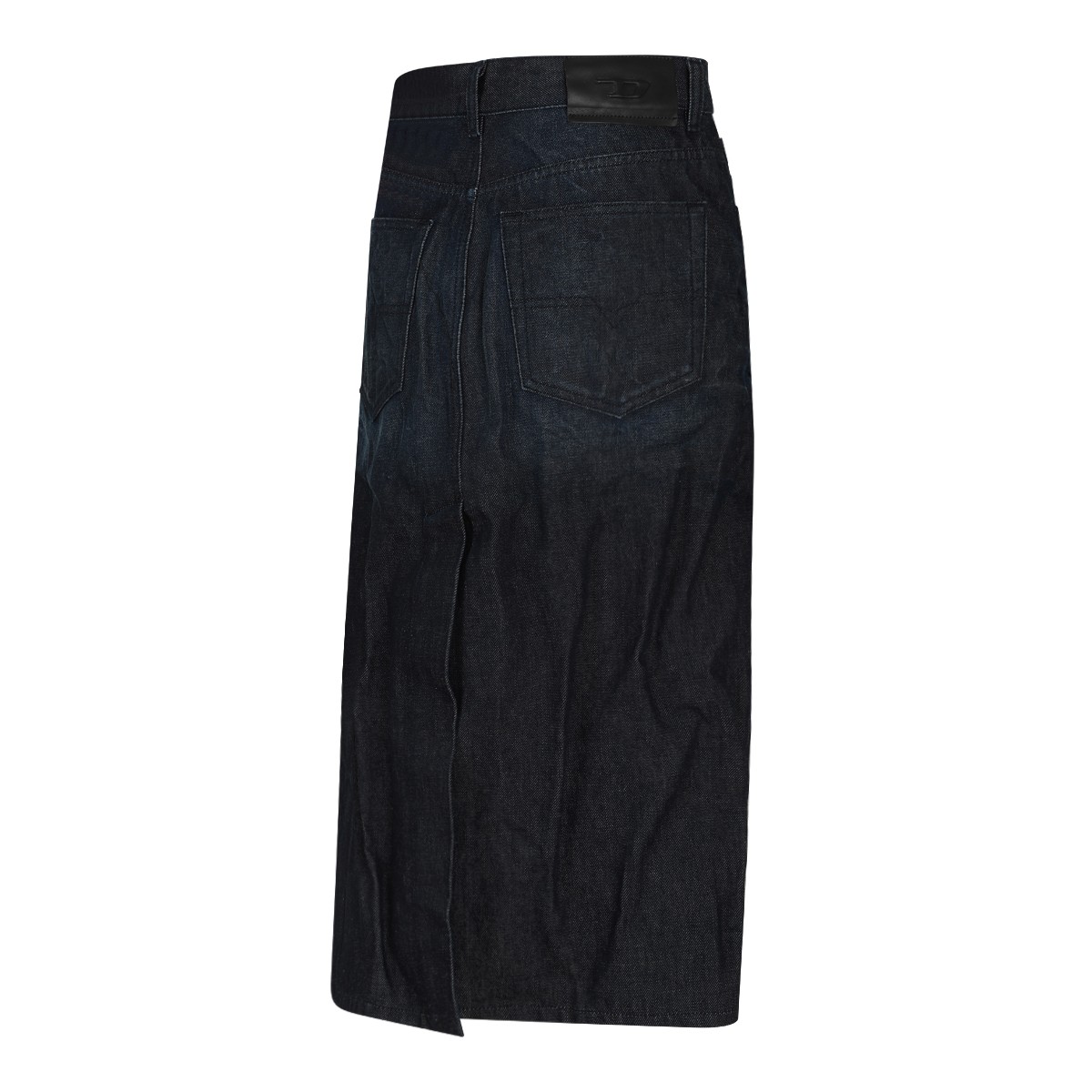 Black Denim Midi Skirt