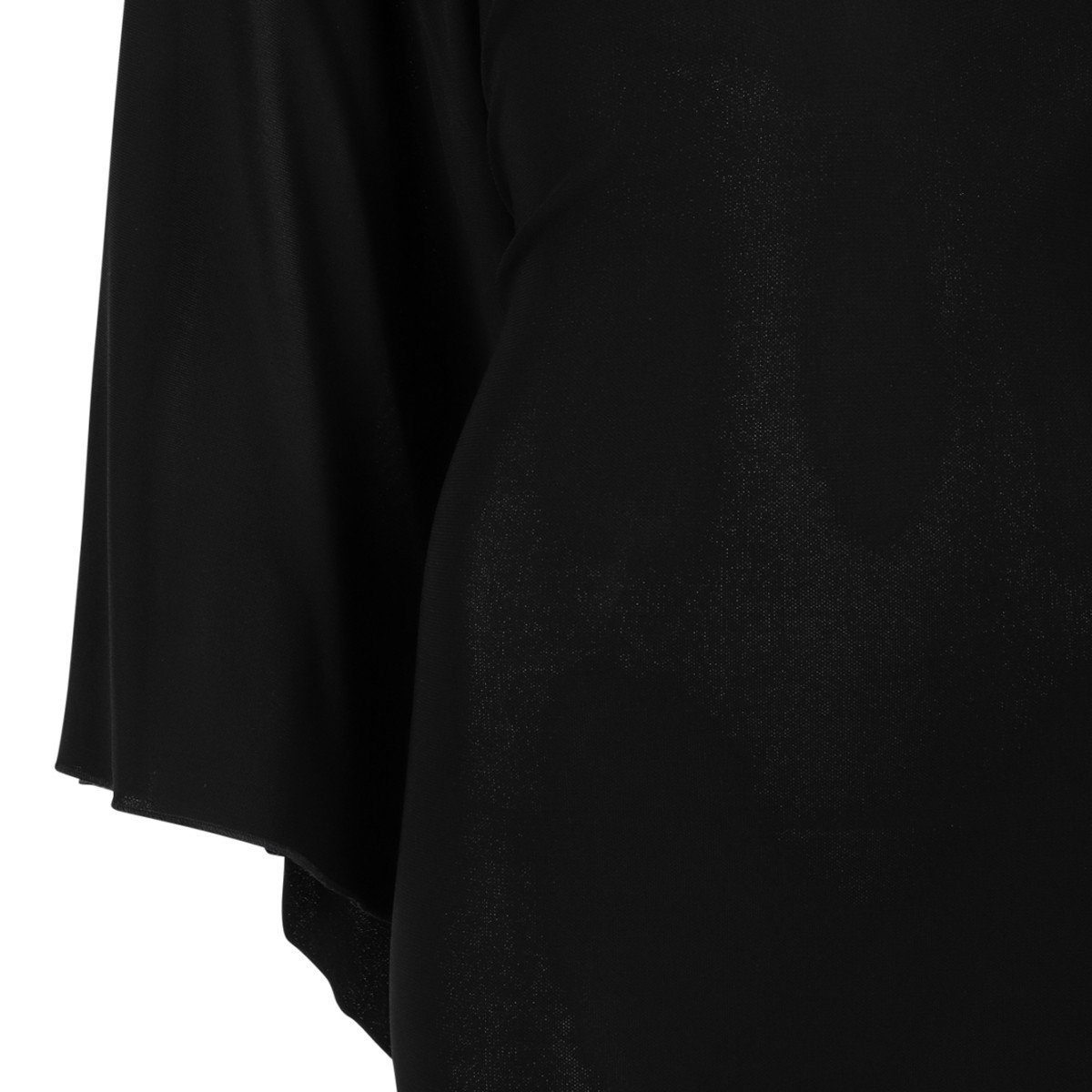 Black Asymmetric Draped Midi Dress