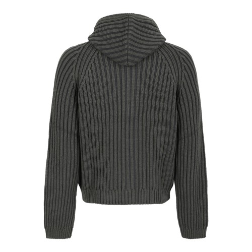 Our Legacy Dark Grey Ribbed Zip-Up Hoodie. 2