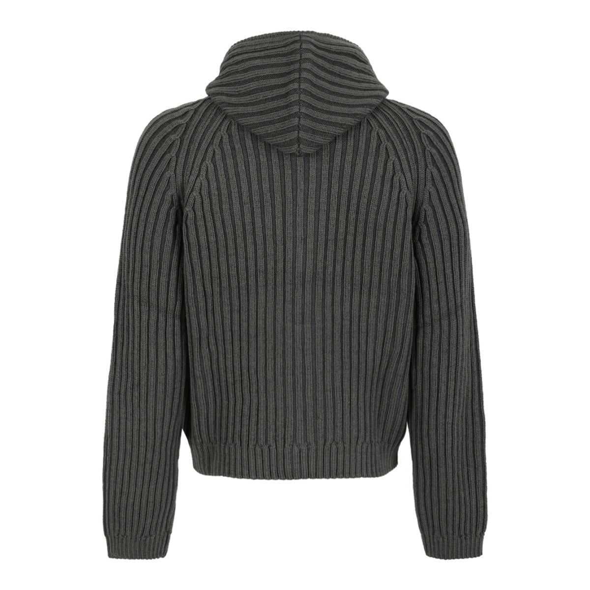 Our Legacy Dark Grey Ribbed Zip-Up Hoodie.