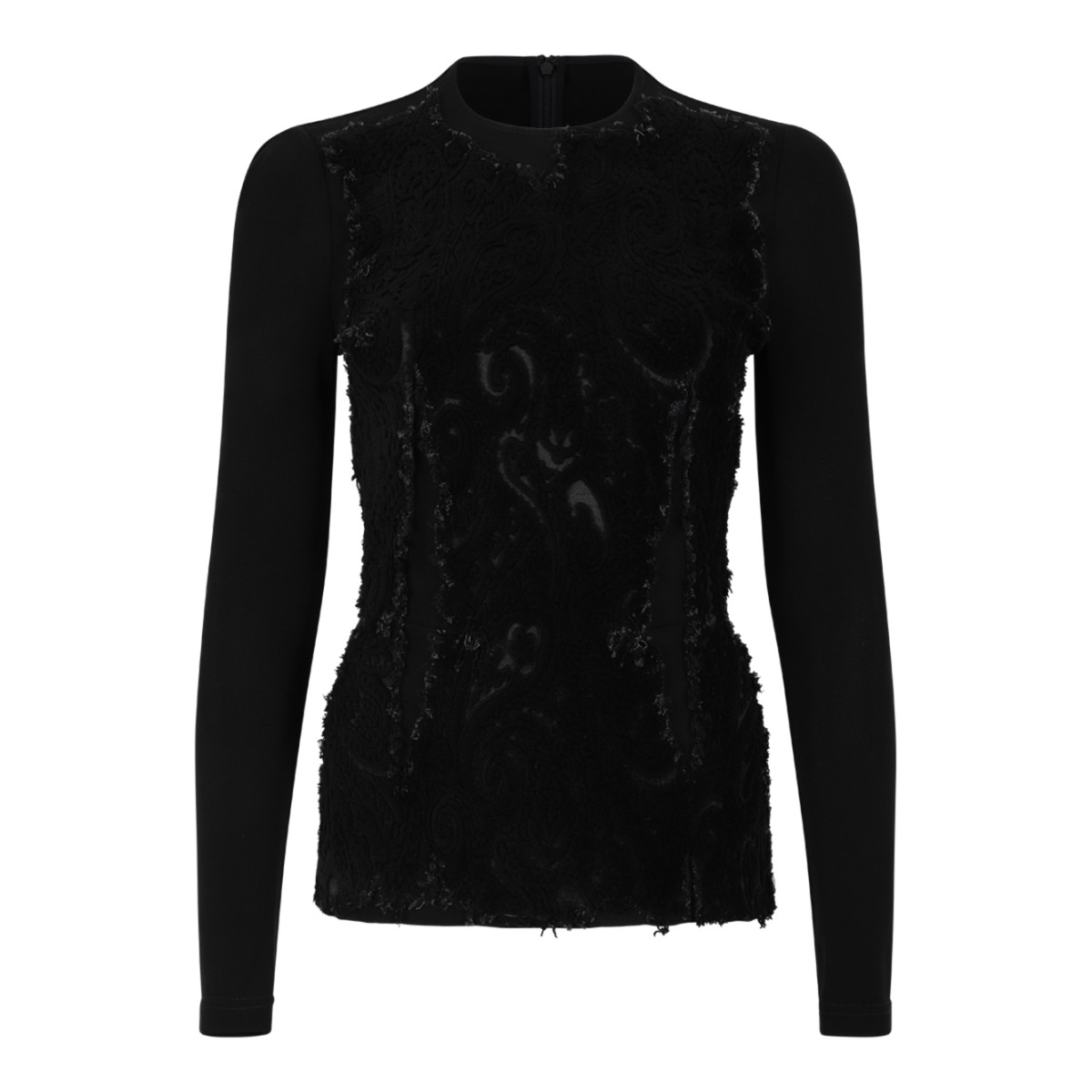 Black Embellished Long-Sleeve Top