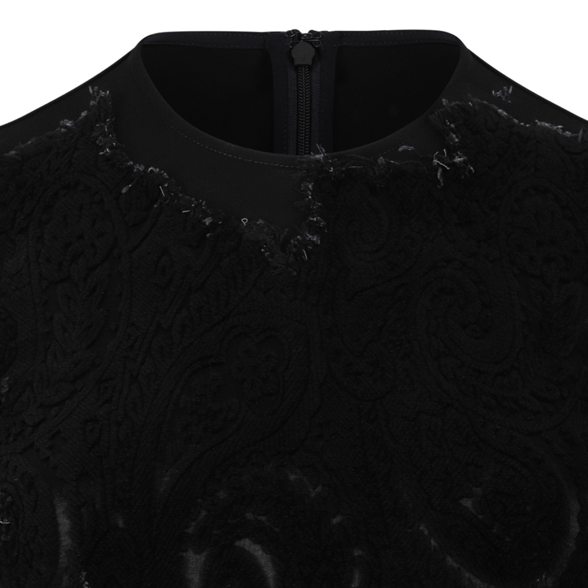 Black Embellished Long-Sleeve Top