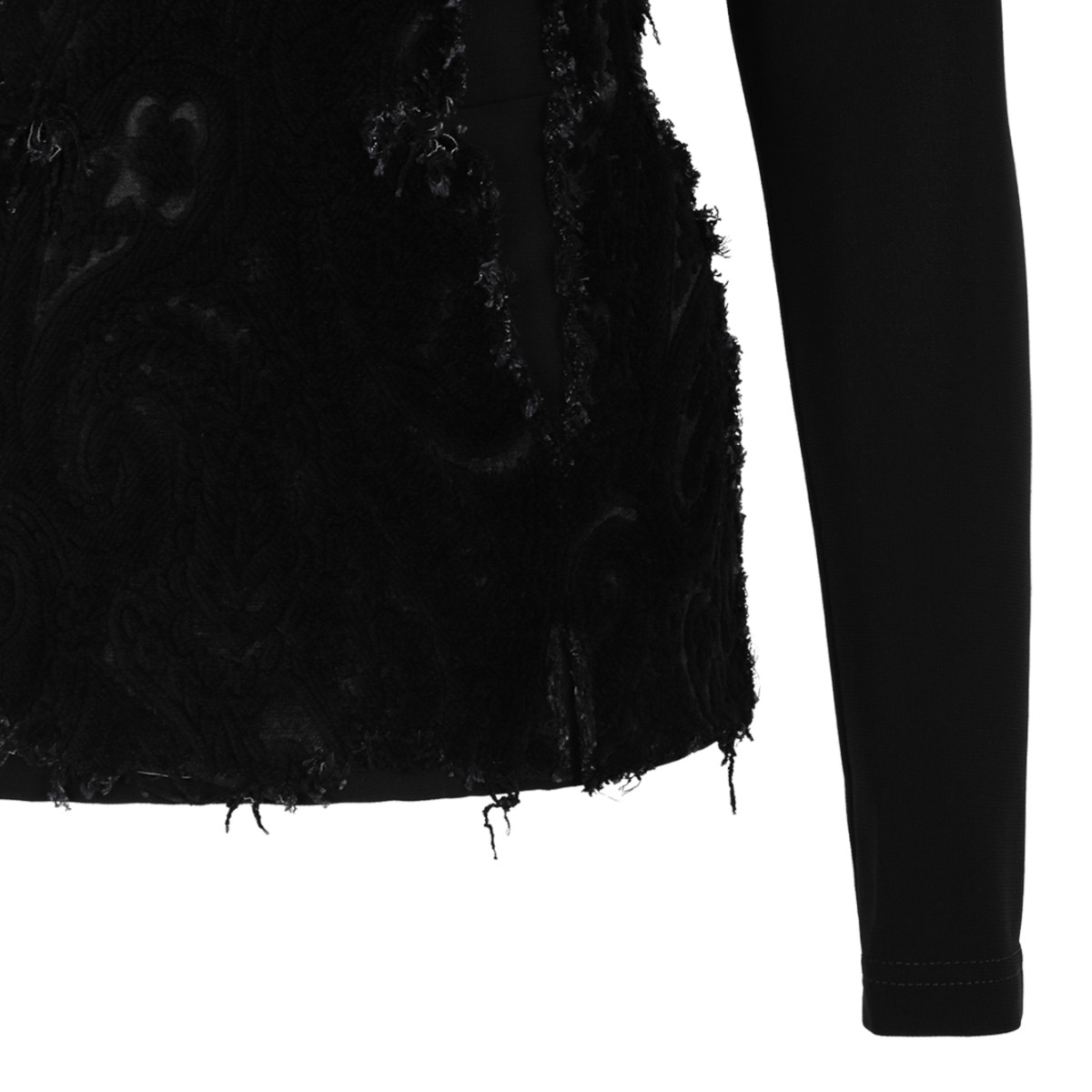 Black Embellished Long-Sleeve Top
