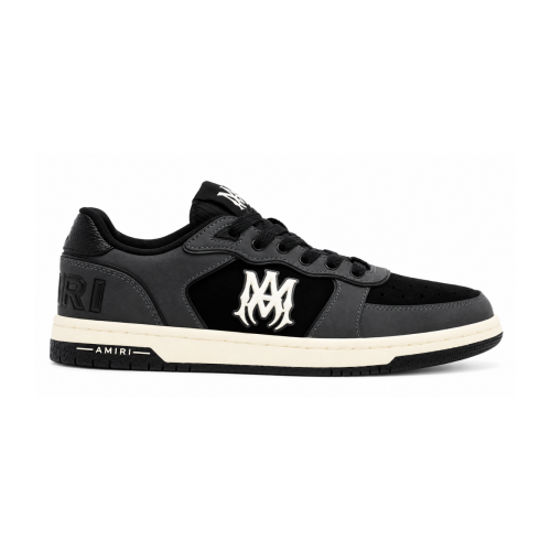 Black and Grey Logo Low-Top Sneakers.