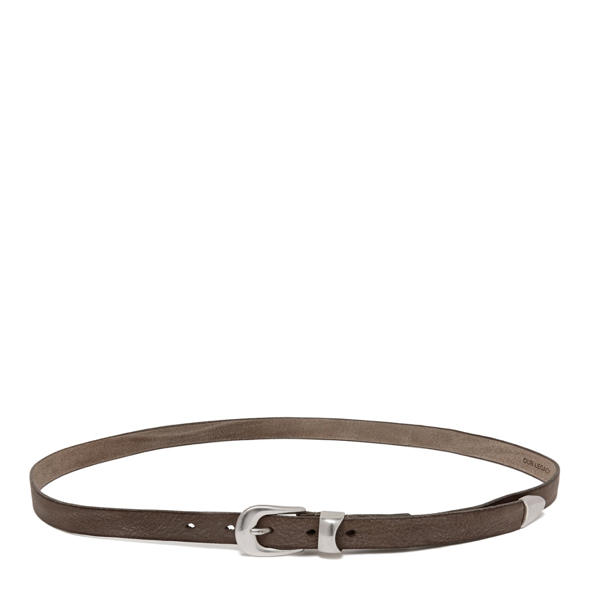 Our Legacy Brown Slim Leather Belt.