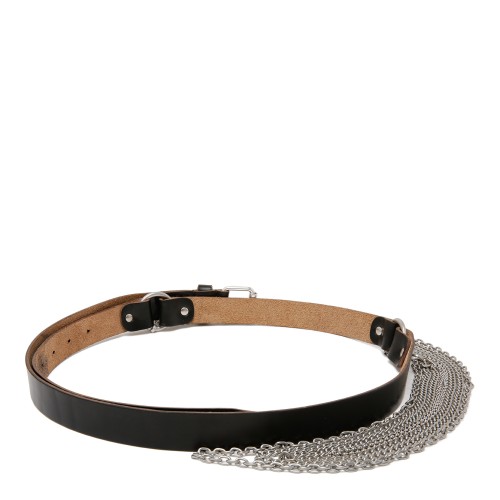 Our Legacy Black Chain Detail Leather Belt.