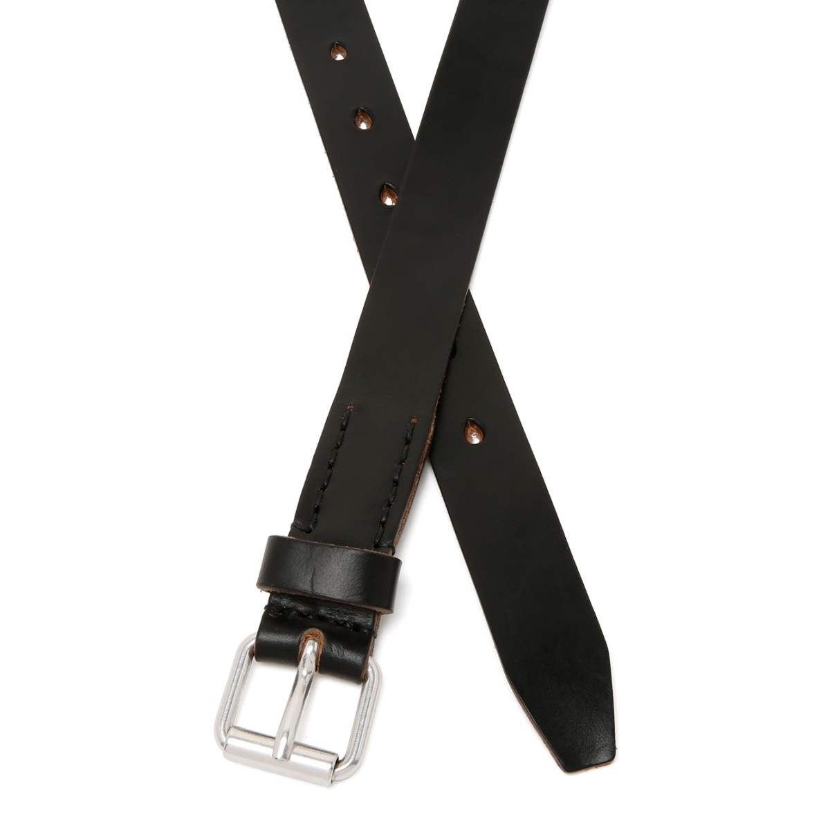 Our Legacy Black Chain Detail Leather Belt.