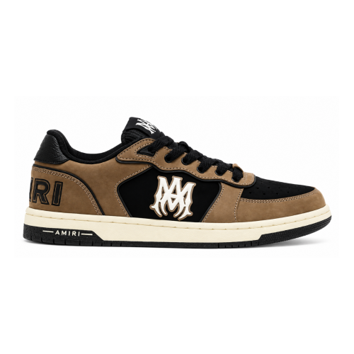 Brown and Black Logo Low-Top Sneakers.