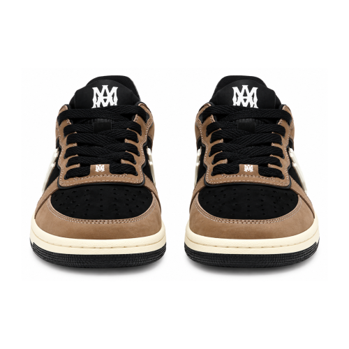 Brown and Black Logo Low-Top Sneakers.