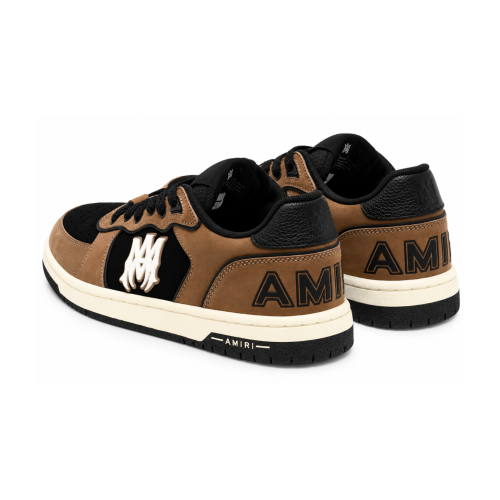 Brown and Black Logo Low-Top Sneakers.