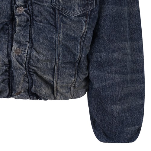 Blue Denim Faux-Fur Collar Jacket.