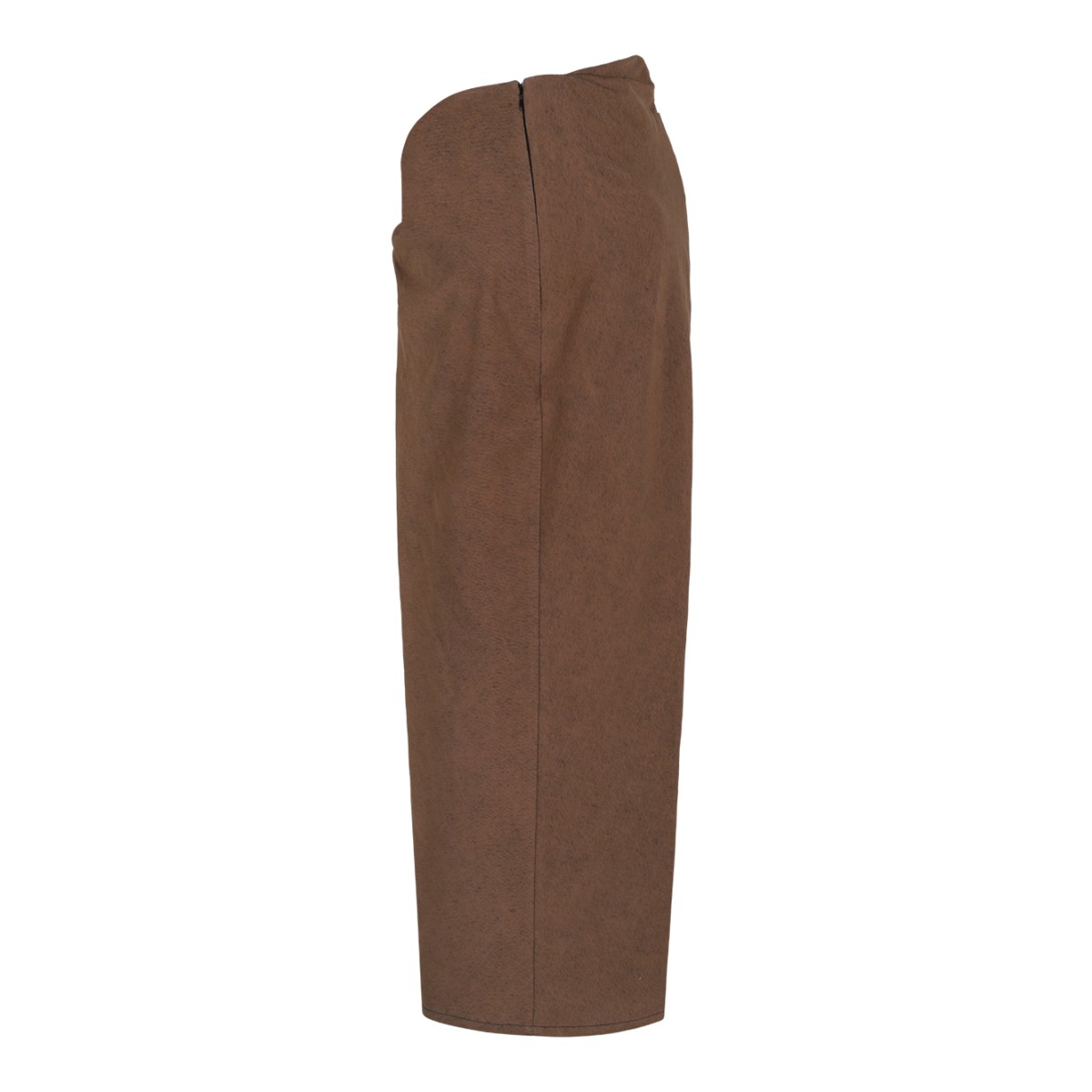 Brown Draped Midi Skirt